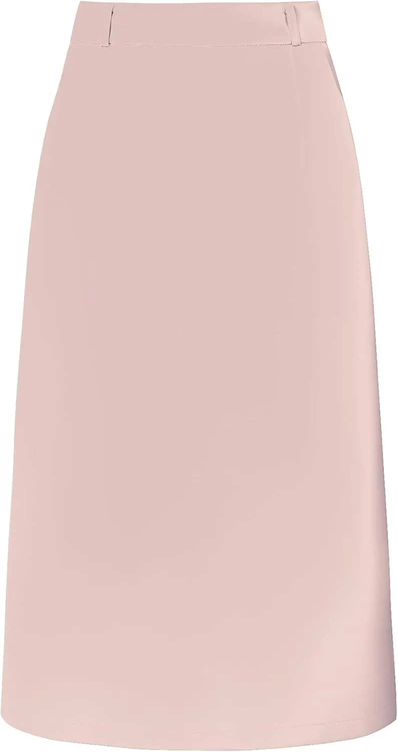 Women's Pencil Skirt High Waist Split Back Work Midi Skirts