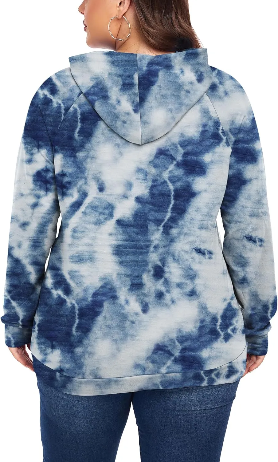 Women's Plus Size Hoodies Long Sleeve Drawstring Pullover Sweatshirt with Pocket XL-5XL