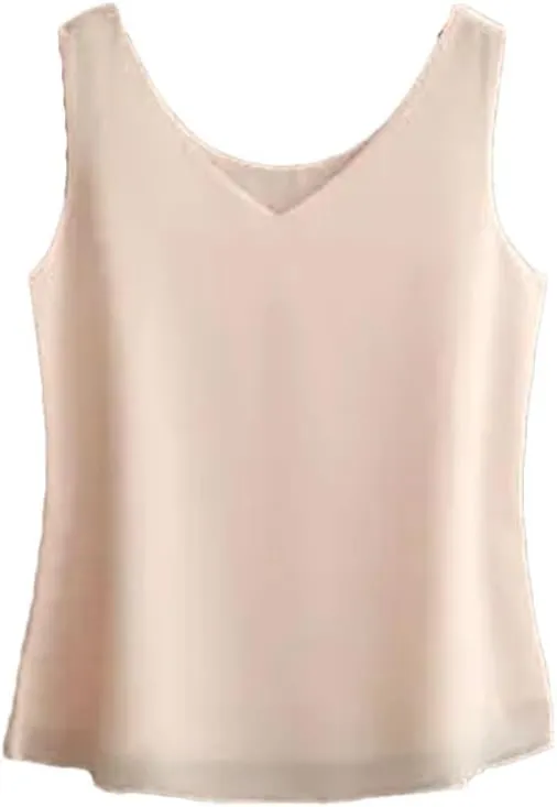 Women's Sleeveless Tank Top Summer Chiffon Shirt Loose Lightweight Blouse Vest