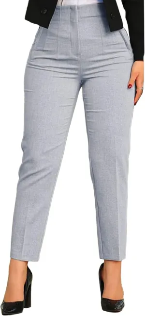 Womens Straight Leg Pants 2024 High Waisted Stretchy Business Casual Work Pants Dress Office Trousers with Pockets