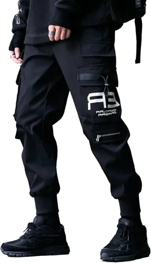 XYXIONGMAO Men's Black Fashion Tactical Streetwear Techwear Joggers Hip Hop Streetwear Sweatpants Cargo Pants for Men