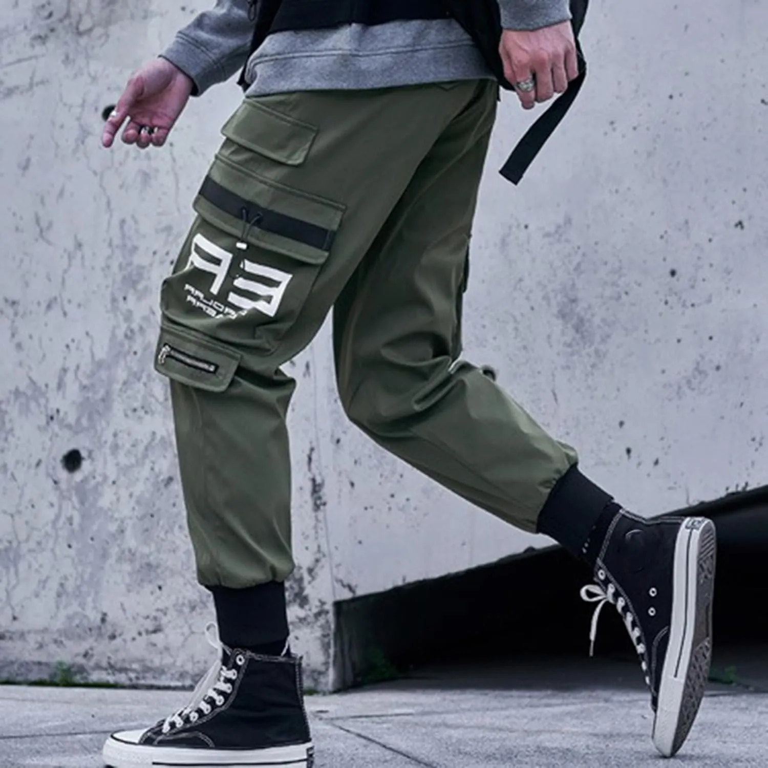 XYXIONGMAO Men's Black Fashion Tactical Streetwear Techwear Joggers Hip Hop Streetwear Sweatpants Cargo Pants for Men