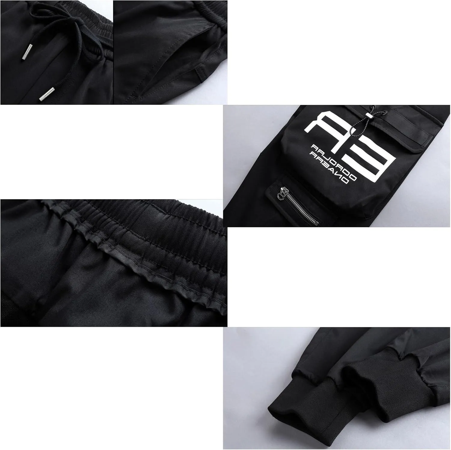 XYXIONGMAO Men's Black Fashion Tactical Streetwear Techwear Joggers Hip Hop Streetwear Sweatpants Cargo Pants for Men