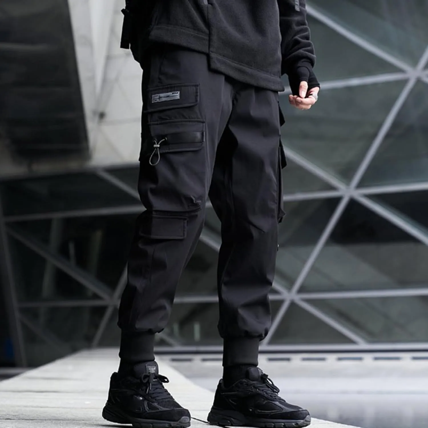 XYXIONGMAO Men's Black Fashion Tactical Streetwear Techwear Joggers Hip Hop Streetwear Sweatpants Cargo Pants for Men