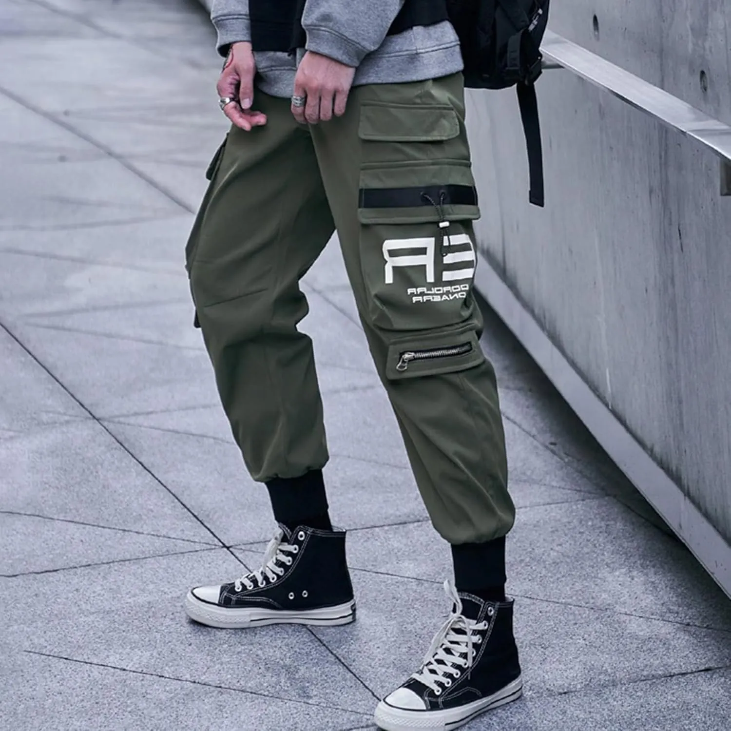 XYXIONGMAO Men's Black Fashion Tactical Streetwear Techwear Joggers Hip Hop Streetwear Sweatpants Cargo Pants for Men