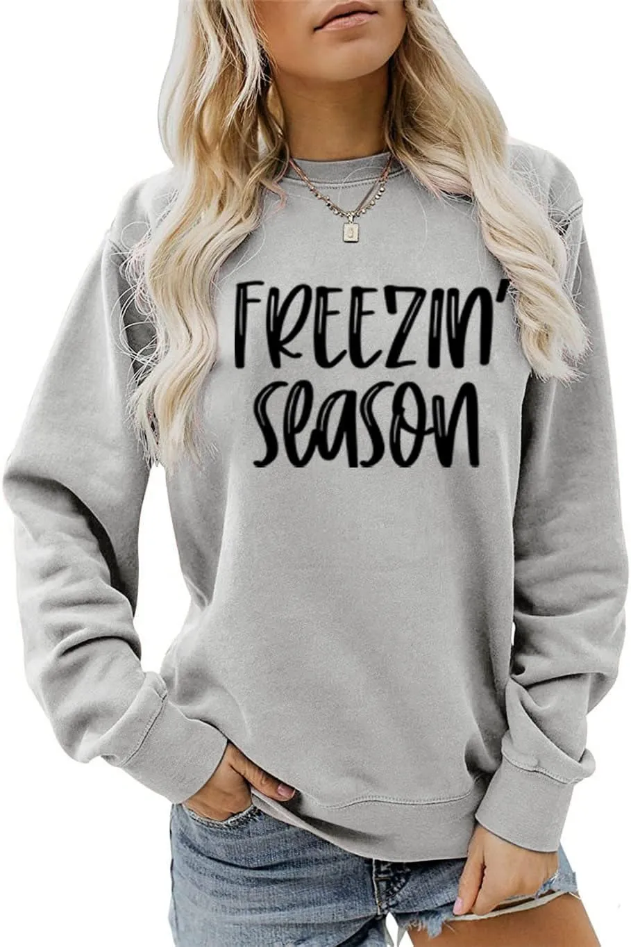 Yes I'm Cold Sweatshirts for Women Funny Letter Print Hoodies Long Sleeve Pullover Top