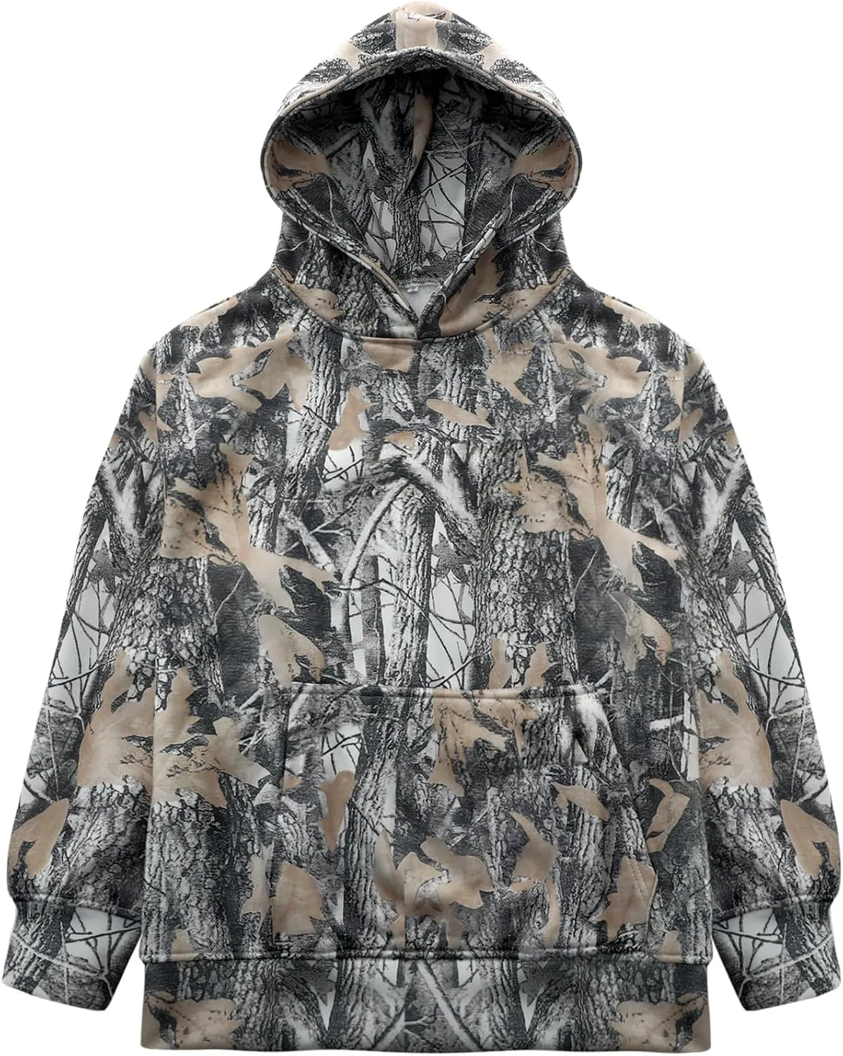 YKR Womens Camo Hoodie Oversized Maple Leaf Print Fleece Hooded Pullover Sweatshirt with Pocket