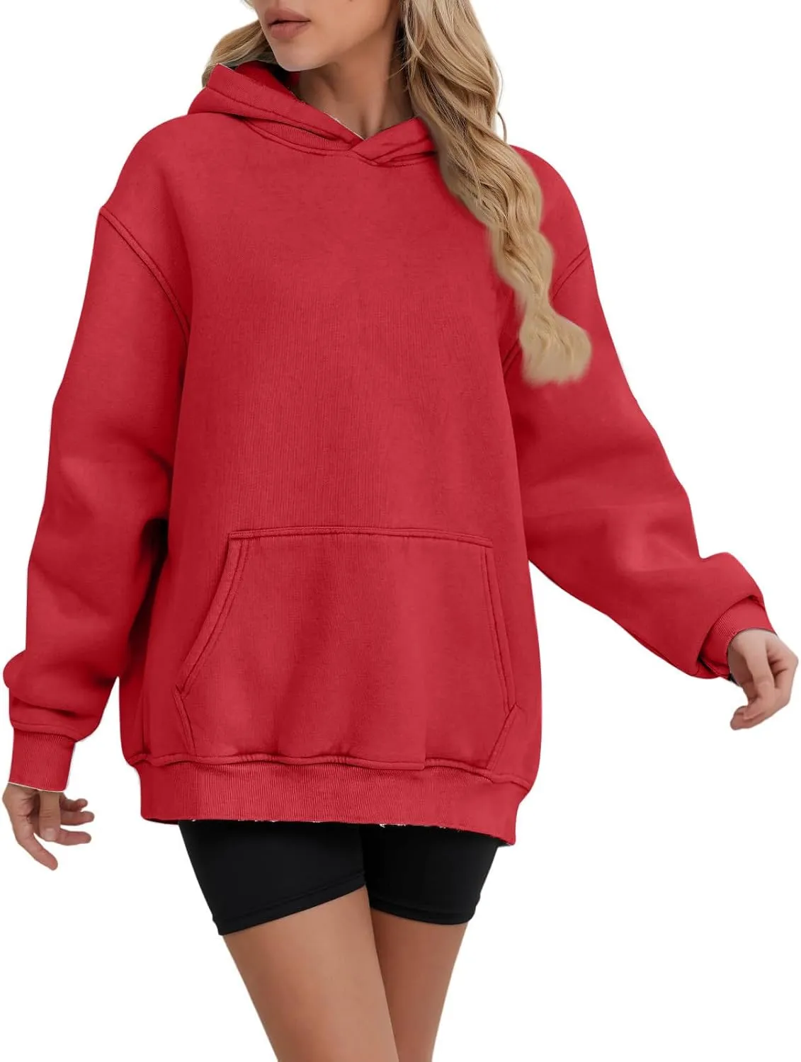 ZDRZK Plus Size Hoodies for Women Long Sleeve Shoulder Drop Sweatshirts Fall Winter Casual Fleece Loose Fit Tops Outfits