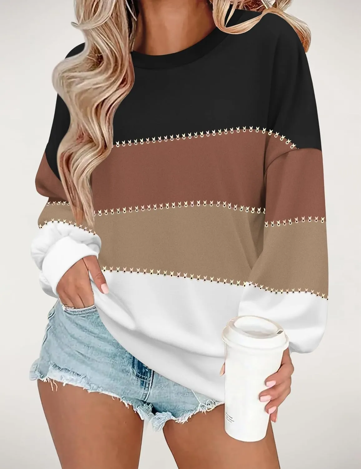 Zeagoo Women Loose Sweatshirts Pullover Tops Long Sleeve Shirt Casual Fall Outfits Y2K Clothes 2024